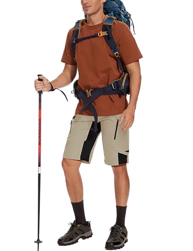 XKTTAC Men's Outdoor Quick Dry Lightweight Stretch Cargo Shorts for Hiking, Tactical, Casual, Fishing, Camping, Travel with 6 Pockets (Army Green, Medium)