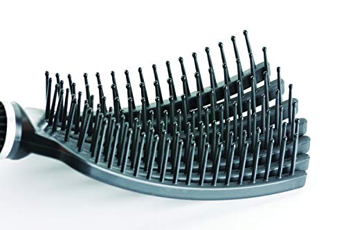 KareCo Tangle Buster Brush, Detangler for All Hair Types, Black, Mini (7 Fingers)