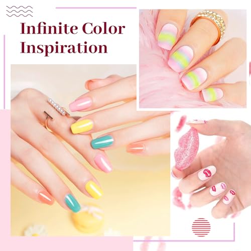 JODSONE 23 PCS Gel Polish Kit Colorful Fashion Classic Nail Gel Set 3 Bottles of Base Coat Matte and Glossy Top Coat