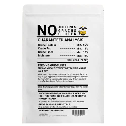 Huggy Tuggy Freeze Dried Treats Pollack Fish for Dog and Cat - Natural Single Ingredient, Pet Food Pet Treat High Protein - No Fillers, Preservatives, or Additives, Gluten and Grain Free - 3.35 Oz