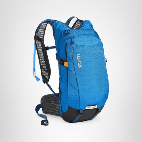 CamelBak M.U.L.E. Pro 14 Bike Hydration Backpack 100oz - Body Mapping Technology, Ibiza Blue/Orange