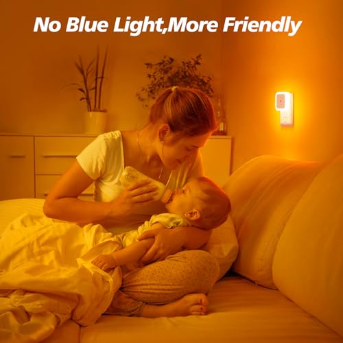 Sujeet Night Light, Night Lights Plug into Wall 4-Pack, Nightlight Plug in Night Light, Dusk to Dawn Night Lamp Led Night Light for Bedroom, Bathroom, Hallway Warm White