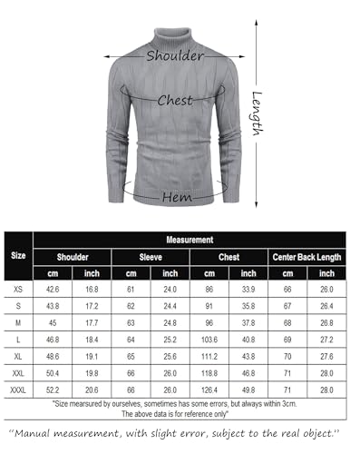 COOFANDY Men's Slim Fit Turtleneck Sweater Casual Knitted Pullover Sweaters Red