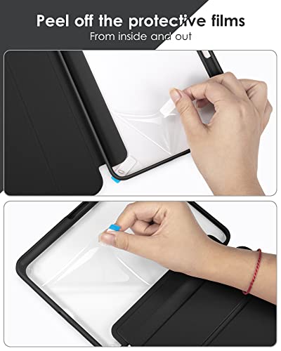 DTTOCASE for iPad Pro 11 Inch 4th/3rd/2nd/1st Generation Case, iPad Air 11-inch / 5th / 4th Generation Case with Clear Back,Pencil Holder,Auto Sleep/Wake,Camera Protection,Pink