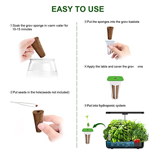 Ambgrow 90Pcs Grow Sponges and Baskets for Hydroponic Growing System, Indoor Plants Hydroponics Supplies Compatible with Idoo LYKO (Square)