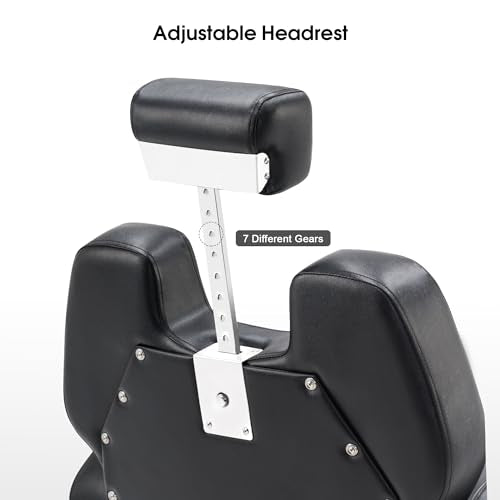 BarberPub Heavy Duty Recline Barber Chair All Purpose Hydraulic Salon Chair for Hair Stylist Spa Beauty Shampoo Equipment 8706 (Black)