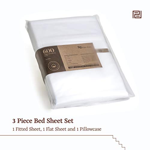 Peru Pima - 600 Thread Count Sateen - 100% Peruvian Pima Cotton - Twin Bed Sheet Set, Ivory