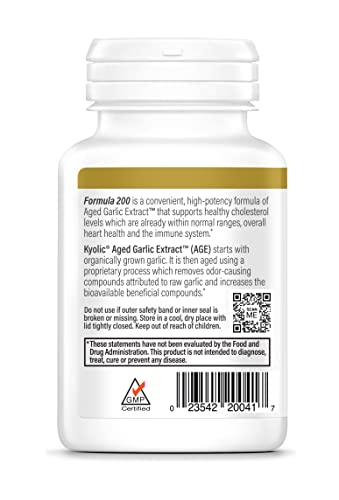 Kyolic Aged Garlic Extract Formula 200, Cardiovascular & Immune, Reserve 60 Capsules (Packaging May Vary)