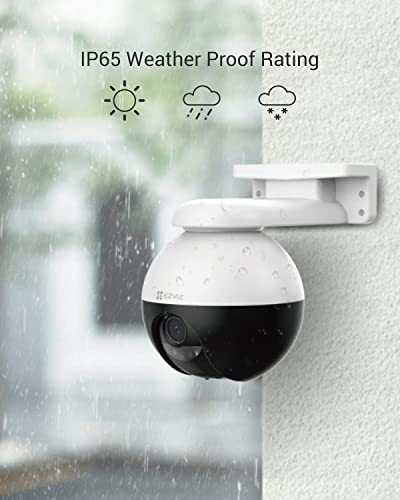 EZVIZ Outdoor Auto-Tracking Camera, 2K, 12 Pre-Set dots Tracking,360° Visual Coverage, Waterproof, Color Night Vision, AI-Powered Person and Vehicle Detection,Two-Way Talk| C8W Pro 2K (4mm)