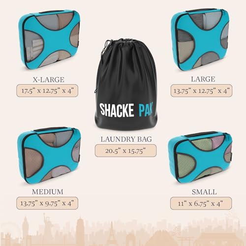 Shacke 8 Set Packing Cubes for Travel Lightweight Luggage Organizer (Navy Blue)
