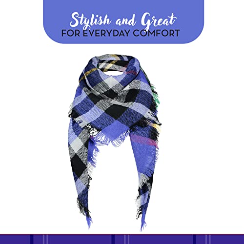 Plaid Blanket Scarf Winter Warm Fall Scarfs for Women, Lightweight Woven Soft Oversized Stylish Tartan Scarves Shawl Wraps for Women (White Gray Berry Plaid)