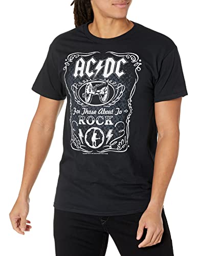 Liquid Blue Men's Ac/DC Label T-Shirt, Black, Medium