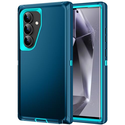 Mieziba for Galaxy S21 5G Case, Heavy Duty Shockproof Dust/Drop Proof 3 Layers Full Body Protection Rugged Cover Case for Galaxy S21 6.2 inch,Turquoise