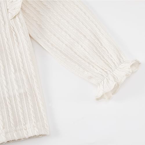 Weixinbuy Kid Toddler Girl Clothes Fall Winter Outfits Solid Long Sleeve Ribbed T-Shirt Knit Tops Plaid Button Mini Skirts Set Outfits 6-7 years old