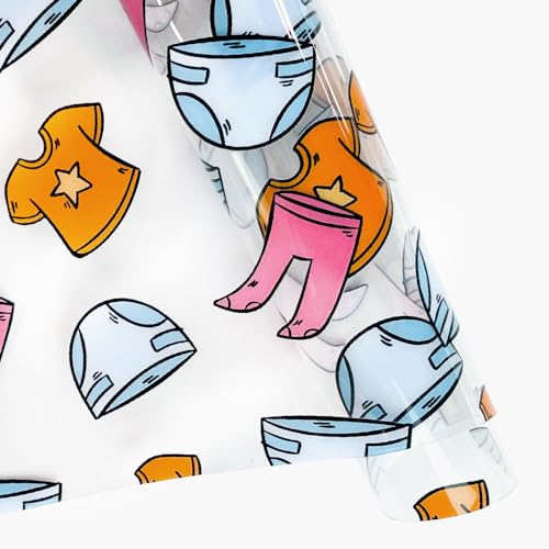 ONEART | Baby Clothing Clear TPU Vinyl Fabric, 12"×54" Transparent Vinyl Leather Roll for Bows Embroidery Appliques