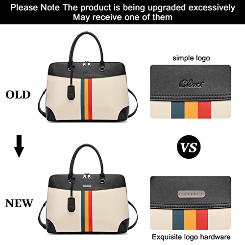 CLUCI Leather Briefcase for Women 15.6 Inch Laptop Business Vintage Slim Ladies Shoulder Bag