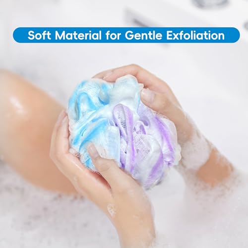 LCZLBath Loofah 4PCS 75g XL Loofa Set Soft Bath Body Sponge Thick Wash Puffs for Shower