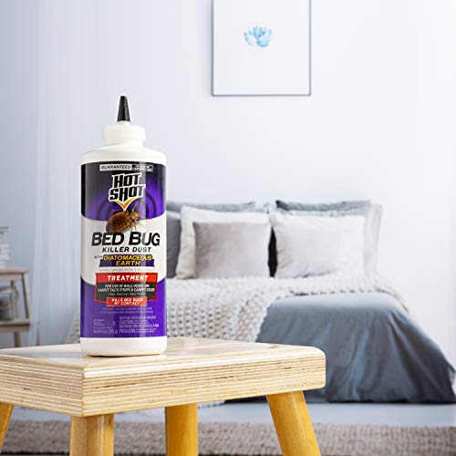 Hot Shot Bed Bug Killer Dust With Diatomaceous Earth 8 Ounces, Treatment For Bed Bugs, 6 Pack