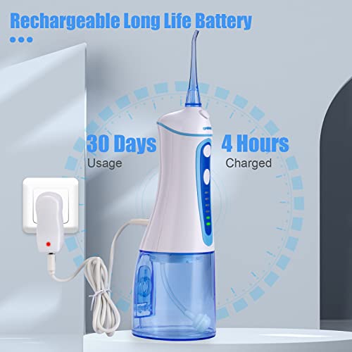 Water Dental Flosser Pick for Teeth,Grinest Cordless Water Dental pik Teeth Cleaner 7 Modes Rechargeable Oral Irrigator Portable IPX7 Waterproof Tooth flossing Cleaning for Home Travel-Black