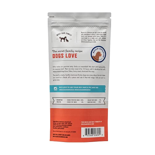 Rocco & Roxie Jerky Dog Treats - Slow Roasted Beef Sticks for All Breed Sizes - 170g Bag