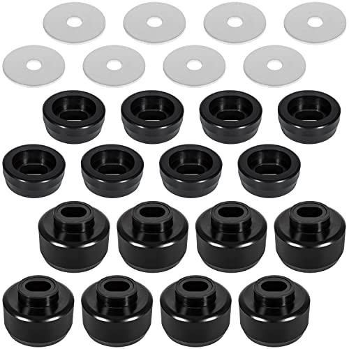 7-141 Body and Cab Mount Bushing Kit for Chevy Silverado & Sierra 1500/2500 2WD/4WD 1999-2014 Polyurethane Body Cab Mounts & Washers (Black 24PCS)