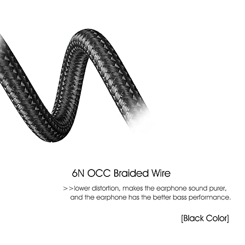 FAAEAL Type-C to 3.5mm DAC Cable Decoding Headphone Converter Gold-Plated Female Seat Earphone Amplifier Braided/Silver-Plated Wire Audio Adapter for Win10 Android Tablet PC Earphones (Black)