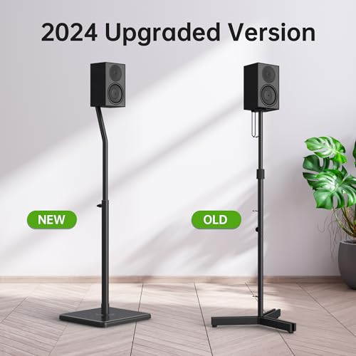 USX MOUNT Universal Speaker Stands, Height Adjustable Extend 30.0" to 39.1" for Satellite Speakers & Small Bookshelf Speakers up to 11 lbs Per Stand, 1 Pair Floor Stands for Sony Bose Polk JBL Yamaha