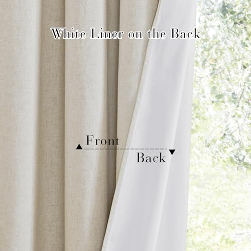 RYB HOME 100% Blackout Linen Textured Curtains 84 inches Long, Insulating Privacy Energy Saving for Bedroom Living Room Window Office Theater Dining Nursery, W 52 x L 84 in, Terracotta, 2 Panels