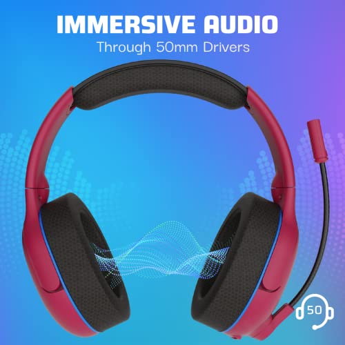 PDP AIRLITE Pro Wireless Headset with Mic for PS5, PS4, PC - Cosmic Red