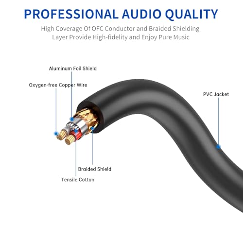 DREMAKE XLR Male to XLR Female Speaker Cable 3 Pin Pro Audio Mic Patch Cord,Shielded and Balanced Microphone Cable for Most Demanding Studio/Broadcast Use - 10 Foot/Black
