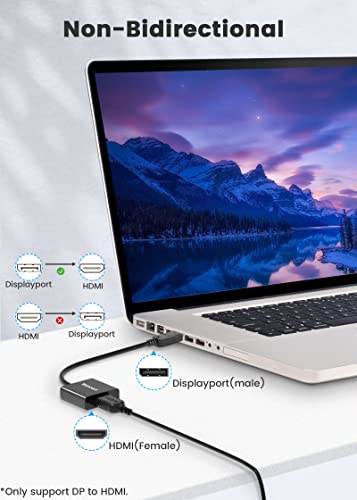 FOINNEX DisplayPort to HDMI Adapter, Active DP to HDMI 2.0 Converter, 4K@60Hz DP HDMI Support HP, ThinkPad, AMD, NVIDIA, Desktop