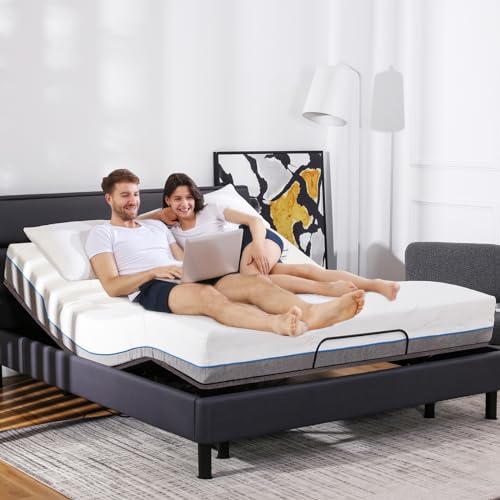 IULULU Adjustable Bed Frame, Twin XL Adjustable Bed Base with Wireless Remote, Adjustable Leg Heights, Zero Gravity, Independent Head and Foot Incline, Zero Clearance, Easy Assembly