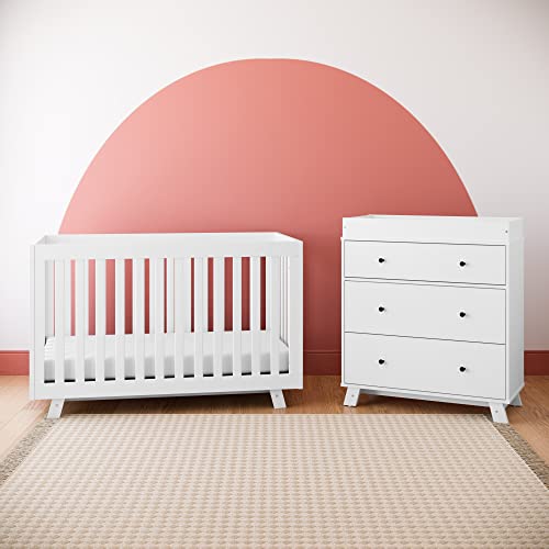Storkcraft Beckett 3 Drawer Chest with Changing Topper (Pebble Gray) – GREENGUARD Gold Certified, Baby Dresser With Changing Table Top, Dresser for Nursery, 3 Drawer Kids Dresser