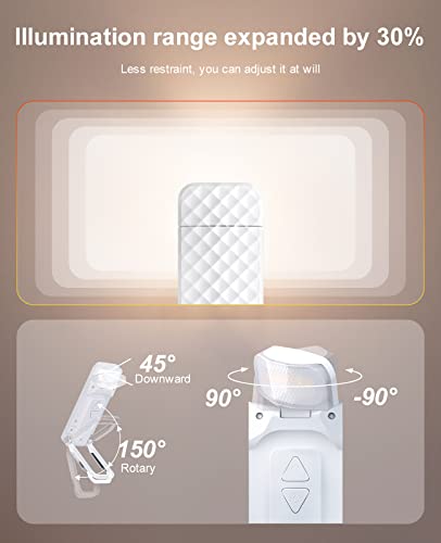 OPAUL USB Rechargeable Book Light, Clip-on LED Bookmark Reading Light in Bed, 3 Amber Colors & 5 Brightness, Long Lasting, Perfect Gifts Stocking Stuffers for Book Lovers, Adults, Kids