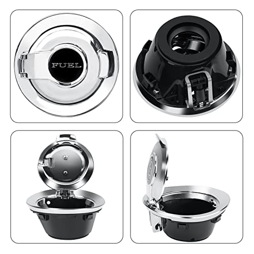 68250120AA Fuel Filler Door Cap Electroplate Silvery Gas Cover Cap Vapor Edition Compatible with 2008-2023 Dodge Challenger