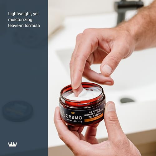 Cremo Beard & Scruff Cream, Cedar Forest, 4 oz - Soothe Beard Itch, Condition and Offer Light-Hold Styling for Stubble and Scruff (Product Packaging May Vary)
