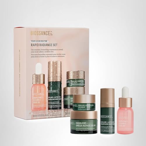 Biossance Rapid Radiance Set, Clean Skincare Gift for Glowing Skin, Valentine’s Day Beauty Gift for Her