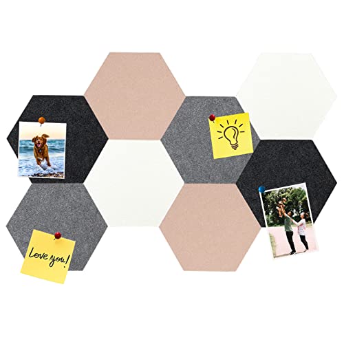 HULAVO 8Pcs Rectangle Felt Cork Board Bar Strips with 35 Pushpins, Self-Adhesive Bulletin Board Strips for Office School Home Wall Decor Stickers Memos Schedules Photos Display -Gradual Green