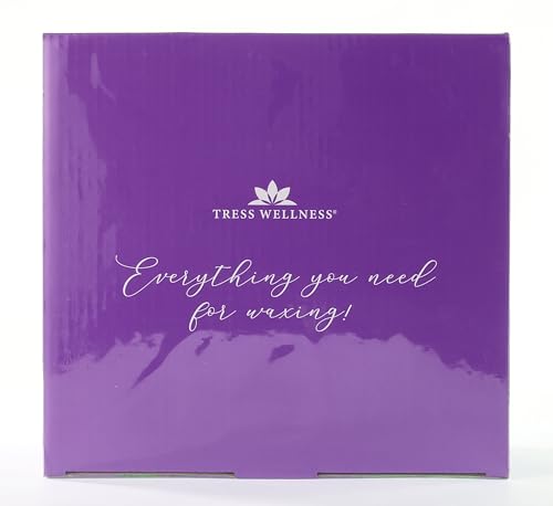 Tress Wellness Waxing Kit for Brazilian Wax - Easy to Use - For Sensitive Skin - Digital Display, Black Purple Flower