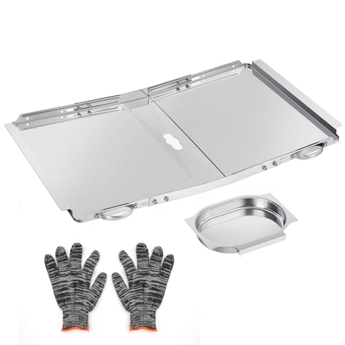 Grease Tray with Catch Pan for Dyna Glo Grill Replacement Parts - Universal Drip Pan for 4/5 Burner Gas Grill Models from Nexgrill, Expert Grill, Kenmore, BHG and More (24"-30") (Silver)