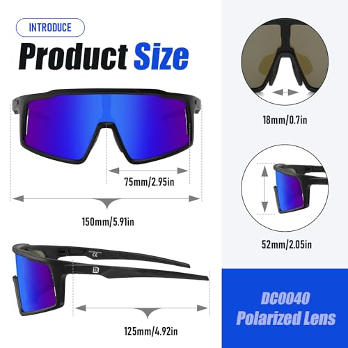 DUCO Cycling Sunglasses for Men Women Polarized Sports Sunglasses UV400 Baseball Sun glasses Anti Scratch Goggles DC0040