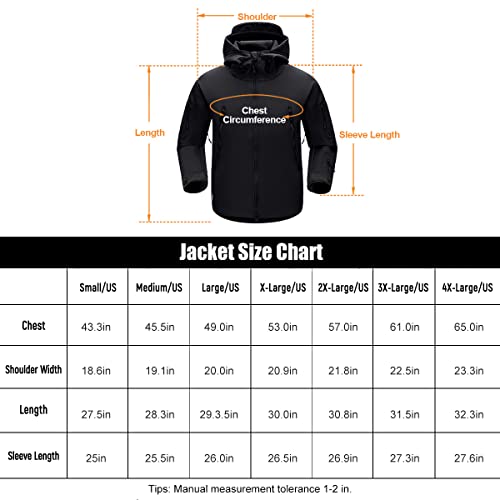 FREE SOLDIER Men's Outdoor Waterproof Soft Shell Hooded Military Tactical Jacket (GrayDigitalCamo/3XL)