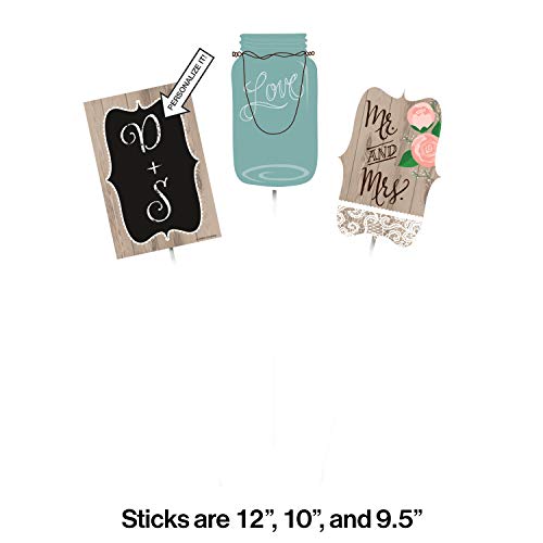 Creative Converting Centerpiece Sticks, Rustic Wedding (18-Count)