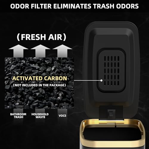 CEROELDA Small Bathroom Trash Can with Lid Soft Close-5L/1.3 Gal Slim Garbage Can-Metal Step Wastebasket-Rectangle Narrow Waste Bin for Office, Bedroom, Toilet, Live Room-Black