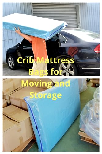 JUNESHE Crib Mattress Storage Bag with Zipper -5 Mil Plastic Waterproof Crib Mattress Bag for Moving and Storage