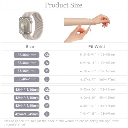 Shalila 4 Pack Braided Solo Loop Compatible with Apple Watch Band 38mm 40mm 41mm 42mm 44mm 45mm 46mm 49mm, Stretchy Nylon Sport Strap Elastic Wristbands for iWatch Series 10/9/8/SE/7/6/5/4/3/2/1/Ultra