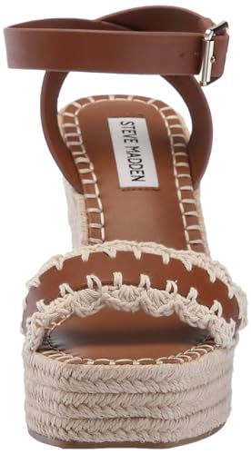 Steve Madden Women's Undone Wedge Sandal, Cognac Multi, 11