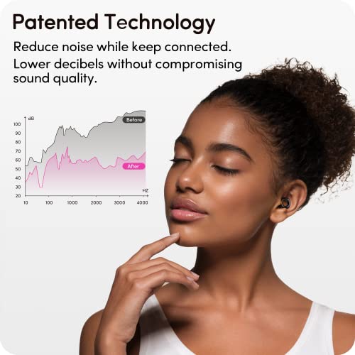 Audree Style Ear Plugs for Noise Reduction, Reusable High Fidelity Earplugs for Concerts, Musicians, Motorcycles, Study, Parent, Party, Flights & Noise Sensitivity, 18-29dB Noise Cancelling, Black