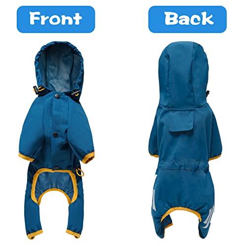 Annchwool Dog Raincoat with Hood for Puppy Small Medium Dogs,Waterproof Dog Rain Coat Jacket with Reflective Strap and Leash Hole,Easy to Put On & Off Poncho(Yellow,S)