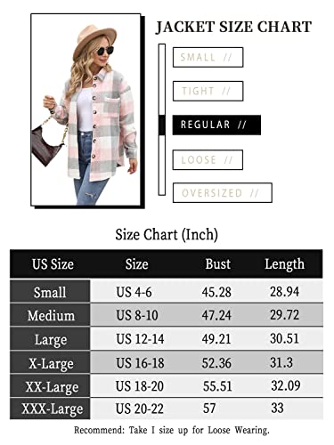 Womens Flannel Plaid Shirts Casual Long Sleeve Jacket Button Down Shacket Boyfriend Blouses Tops